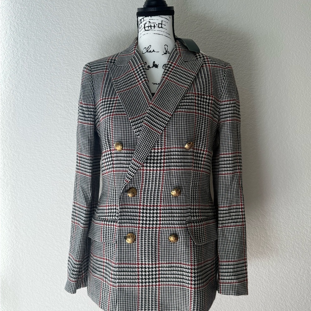 Ralph Lauren Black and White Double-Breasted Blazer